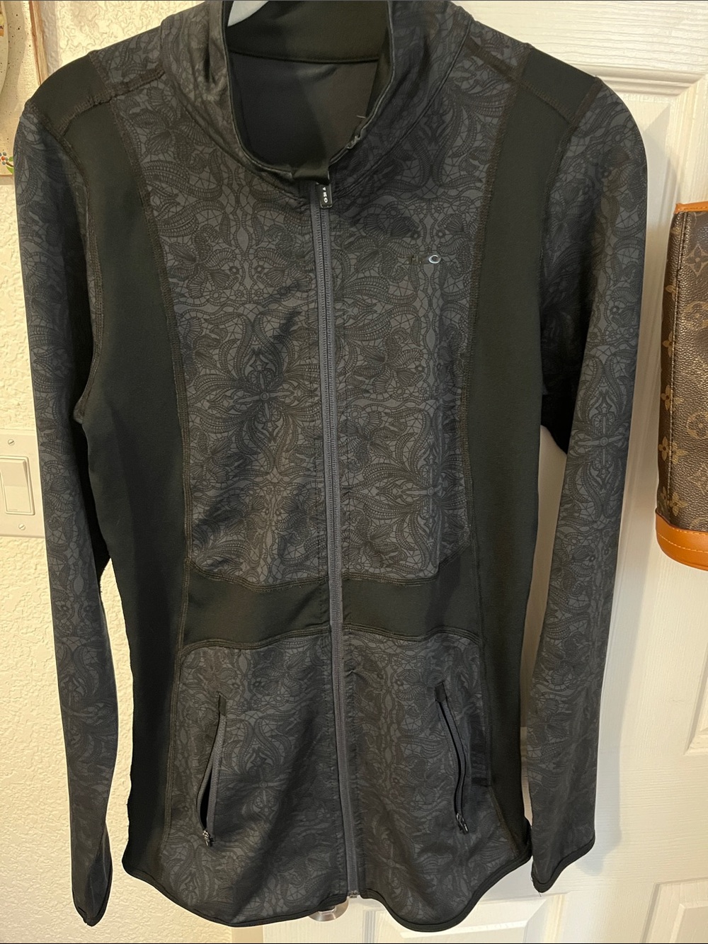 TKO Black Patterned Zip-Up Jacket